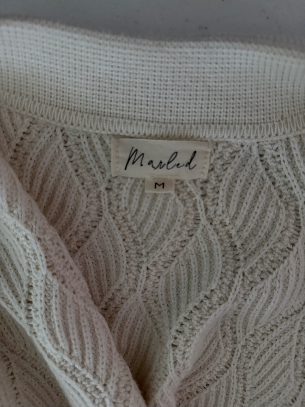 Marled Cream Open-Weave Knit Cardigan - Picture 5 of 5